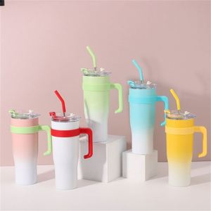 40oz <b>Travel</b> Car Ice Bully <b>Handle</b> Tumbler Vacuum <b>Mug</b> Lid Straw Non-Slip Base ODM OEM Custom Brand - Product Image 2