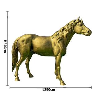 उद्यान रेशा जानवर सुनहरे जीवन का आकार फाइबरग्लास घोड़े की प्रतिमाएं - Product Image 2