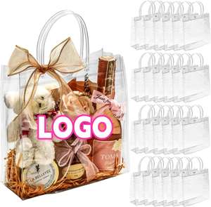 Bolsas de Regalo Transparentes Pequeñas Personalizadas con Asa, Bolsa de Regalo Reutilizable para Fiestas, Bodas, Cumpleaños, Festivales - Product Image 2