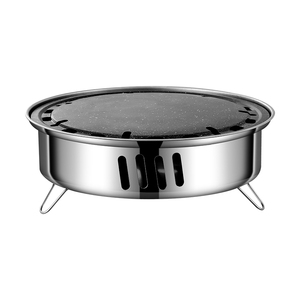 Ensemble de barbecue portable 2-en-1 au charbon de bois avec plaque de cuisson antiadhésive et grille métallique, barbecue de table sans fumée pour la maison et le camping - Product Image 1