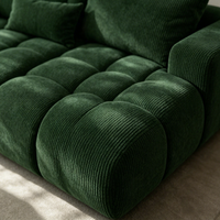 Canapé modulaire en tissu compressé en forme de L, 3 places, style nuage, assise profonde pour salon, fabrication OEM