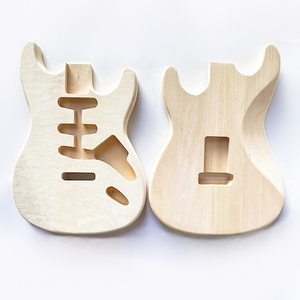 Cuerpo de guitarra eléctrica de repuesto al por mayor, tilo con chapa de arce acolchado, cuerpo de guitarra ST sin terminar, pastilla de guitarra SSS - Product Image 1