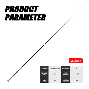 <span class=keywords><strong>Canne</strong></span> à pêche spinning en fibre de carbone 2,1 m 1 pièce avec poignée en liège, action M, pour la pêche en étang et en réservoir, pour la perche et le <span class=keywords><strong>brochet</strong></span> - Product Image 3