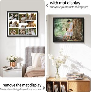 Cadre <span class=keywords><strong>photo</strong></span> <span class=keywords><strong>collage</strong></span> S&L 5x7 pouces, pour huit photos 5x7 pouces, bois massif, verre véritable, horizontal/vertical, fixation murale, lot de 1 - Product Image 6