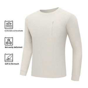 <strong>Bird</strong> Family Same Style Base <strong>Shirt</strong> Men's Autumn Winter Outdoor Casual Crew Neck Long Sleeve Cotton Blend Loose Fit T-<strong>Shirt</strong> Chest - Product Image 2