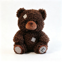 Adorable Ours en Peluche Vintage avec Patch, Jouet en Peluche, Poupée en Coton PP, 31-50cm, pour Vente en Gros, Boutiques de Cadeaux, Importateurs