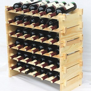 Wooden Wine <b>Rack</b> 30 39 Bottle Capacity Solid Wood Display Stand For Home <b>Kitchen</b> - Product Image 1