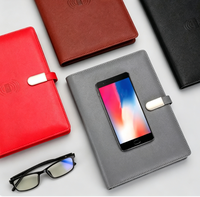 Promotion Vente Chaude Personnalisé Led Lumière Logo A5 Taille 8000Mah Sans Fil Power Bank Journal Portable Avec Usb