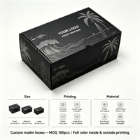 Boîte en carton ondulé imprimée en quadrichromie (CMYK) avec fermeture auto-adhésive, pliable, finition mate, pour l'expédition e-commerce