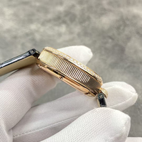 Montre automatique mécanique ovale en or rose, édition limitée opulente, cadran pavé entièrement serti de diamants, lunette sertie de diamants, haute précision, pour femme