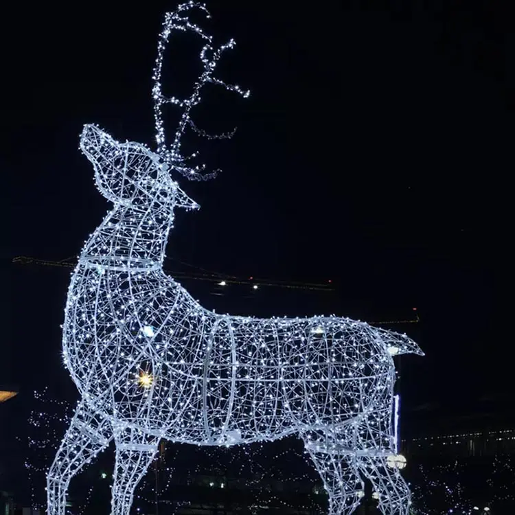 Luz-brillantes led renos y trineo Navidad motivo de luz de Navidad decoración de luz