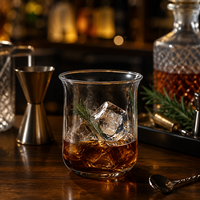 Verre à whisky, cocktail ou café glacé en verre borosilicate transparent de 10 oz avec logo personnalisé pour bar, restaurant, maison