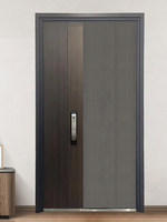 Porte de Villa Double Antidéflagrante en Aluminium Coulé, Design Postmoderne, Système de Pont Thermique, Porte à Axe Central Décalé