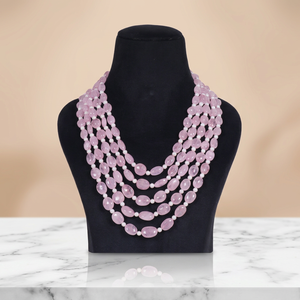 Collar de Perlas y Morganita Natural - Product Image 1