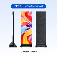 Écran d'affichage LED pliable intelligent P1.86 double face 640x1920mm pour intérieur, sur roulettes