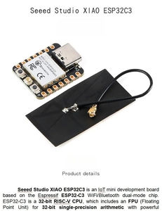 บอร์ดพัฒนา WiFi ขนาดเท่าปลายนิ้ว ESP32C3 ของแท้ สำหรับ IoT สมาร์ทโฮม เซ็นเซอร์ โครงการ DIY - Product Image 5