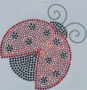 Transferencia Termoadhesiva de Mariquita Negra/Roja con Pedrería - Aplique Termofijable de Mariquita, Diseños de Animales para Prendas de Vestir - Product Image 5
