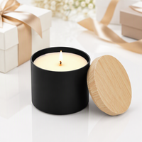 Boîte en métal ronde dorée mate, conteneur en aluminium sans soudure avec couvercle, qualité alimentaire pour l'emballage de bougies et de cosmétiques