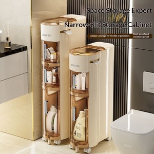 Meuble de rangement étroit pour cuisine et salle de bain, style européen, sur pied, 5 niveaux, avec tiroirs multiples - Product Image 1