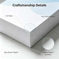 Boîte cadeau rigide blanche sur mesure, acceptation des commandes d'échantillons, boîte rigide recyclable pour l'emballage de produits de luxe