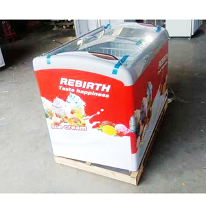 Rebirth Commerical 500L Portable Ice Cream Display Congelador Máquina Gelato Curved Top Glass Chest Freezer Showcase - Product Image 4