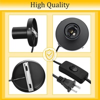 Lampe décorative de chevet à vis E27 de haute qualité avec base métallique, petite lampe de table verticale avec interrupteur et cordon, prise secteur, vente chaude