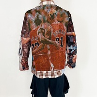 Sweat à capuche personnalisé en tapisserie, style streetwear, en coton épais de haute qualité