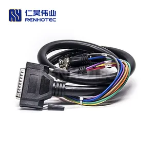 BNC Ke DB D-sub D Sub Male 9 15 25 Kabel Pin Dsub Dual 1 Sampai 6 atau Dibuat Sesuai Pesanan