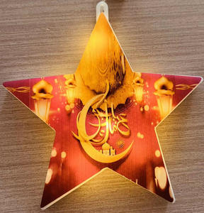 2025 nouveau Eid Mubarak décoration lumière LED étoile lune pendentif <span class=keywords><strong>château</strong></span> en forme de lumières suspendues - Product Image 3