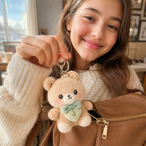 Porte-clés en peluche monstre mignon, jouets en peluche ours, porte-clés personnalisé <span class=keywords><strong>Kawaii</strong></span>, clip <span class=keywords><strong>dessin</strong></span> animé, peluches douces, <span class=keywords><strong>cadeau</strong></span> pour enfants - Product Image 4