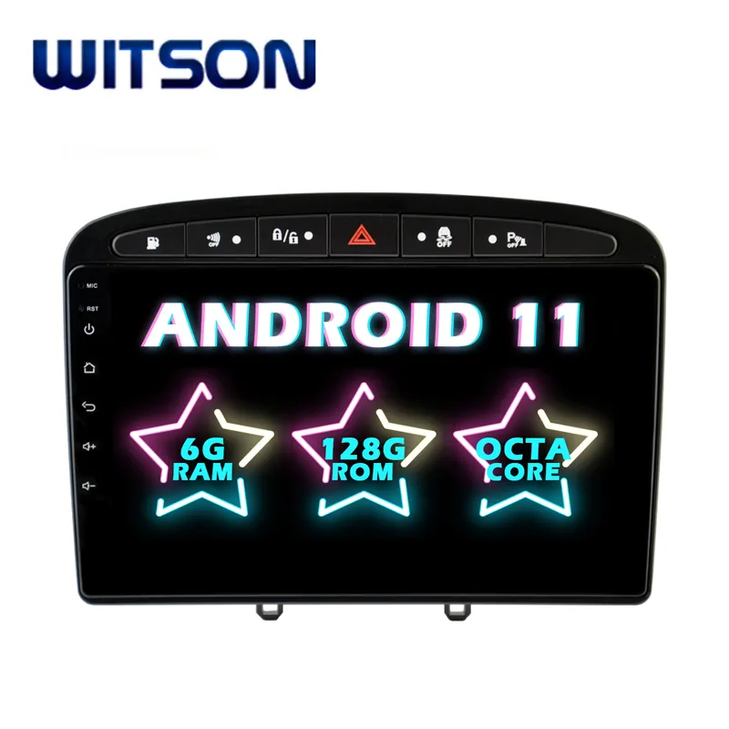 WITSON Android 11 DE Video del coche reproductor Multimedia <span class=keywords><strong>DVD</strong></span> GPS para PEUGEOT 408/308/308SW negro 2010-2016 construido en inalámbrico CARPLAY