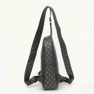Sac de poitrine noir à pois pour hommes, sac à dos à bandoulière avec fermeture éclair, sac à bandoulière pour les voyages quotidiens - Product Image 2
