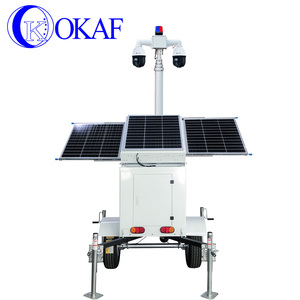 Tour de surveillance mobile solaire OKAF avec système de caméra de sécurité solaire pour la surveillance des chantiers de construction - Product Image 2