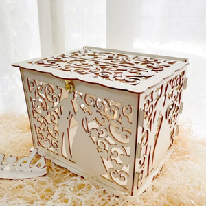 Custom wooden Valentine's Day hollow <b>box</b>, DIY <b>wedding</b> gift <b>card</b> <b>box</b>, business <b>card</b> holder, guest <b>card</b> <b>box</b>. - Product Image 3