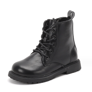 British Retro Children's Leather Boots <b>Boys</b> and Girls Boots Flat Heeled Boots - Product Image 6