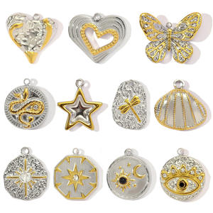 Stainless Steel 18k Gold Plated Two Tone Irregular Geometric Shape Love Shell <strong>Honey</strong> Moon DIY Waterproof <strong>Charm</strong> Yf6605 - Product Image 2