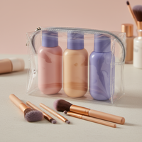 Emballage de soins de la peau en plastique de haute qualité, flacon de lotion et de toner cosmétique, kit de voyage, impression à l'écran, design élégant et mat