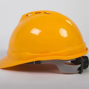 <span class=keywords><strong>Casque</strong></span> de sécurité personnalisé Histay His-107 jaune en HDPE de type V, 4 points de suspension, taille réglable, certifié EN397 pour la construction - Product Image 3