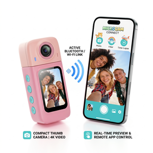 Cámara de Vlog Portátil con Micrófono Incorporado, Carga Tipo C, 90 Minutos de Grabación, Cámara Pequeña para Exteriores, <span class=keywords><strong>Mini</strong></span> Cámara de Acción de Bolsillo - Product Image 1