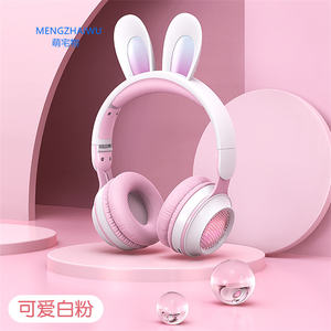 Auriculares con dibujos animados y Orejas de conejo, auriculares inalámbricos con luz LED, color Macaron, productos electrónicos en promoción - Product Image 2