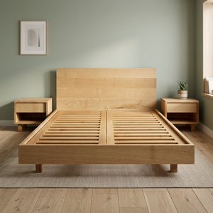 Teak Wood <b>Bed</b> <b>Frame</b> <b>Platform</b> <b>Bed</b> Slat Base Natural Finish Bedroom Furniture Durable Indonesian Made - Product Image 3