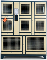 Armoire de rangement intelligente pour animaux de compagnie 2026 avec serrure à combinaison, surveillance vidéo 24/7, 8 portes, étanche, ventilée, résistante à la rouille, pour parcs