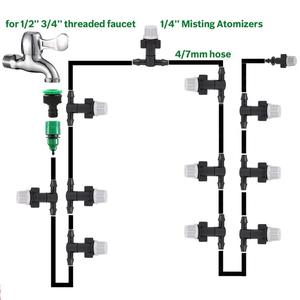 Kit d'irrigation goutte à goutte par micro-pulvérisation, système d'arrosage automatique avec tuyau PVC 1/2 pouce pour jardin, aménagement paysager et brumisateur rafraîchissant - Product Image 5