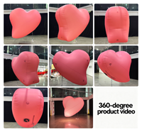 Ballon géant gonflable personnalisé en forme de cœur rouge pour fiançailles, Saint-Valentin, mariage, décoration de scène, publicité