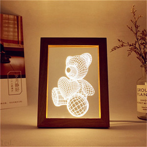 Marco de fotos acrílico luminoso, lámpara portátil de visión estereoscópica creativa 3D, regalo, control remoto colorido, producto extraño - Product Image 1