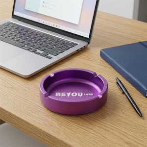 Cendrier de bureau rond en aluminium BEYOU LABS, design moderne, plusieurs options de couleurs pour la maison, le bureau, le bar, le café - Product Image 4