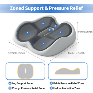 Bantal untuk Kursi Kantor, Bantal Duduk Mobil Berbahan Busa Memori - Bantal Pereda Nyeri Tulang Ekor, Bantal Pereda Nyeri <span class=keywords><strong>Sciatica</strong></span> Anti-Selip - Product Image 2