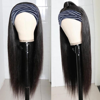 Perruque brésilienne lisse Apple Girl en cheveux vierges, fabriquée à la machine, avec cuticules alignées, cheveux Remy 100% humains, pour femmes noires, avec bandeau