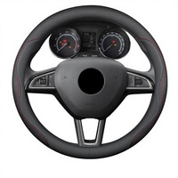Housse de volant en cuir HE pour Skoda VRS Kodiaq Karoq Kamiq Octavia A5 A7 RS Scala Superb Yeti Fabia 2 ENYAQ Citigo Vis