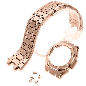 Bracelet de montre en chêne de style ferme de luxe - Ensemble d'accessoires en métal et en acier modifiés - Product Image 4